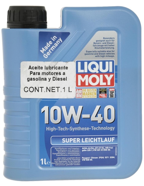 Aceite lubricante para motores Liqui Moly