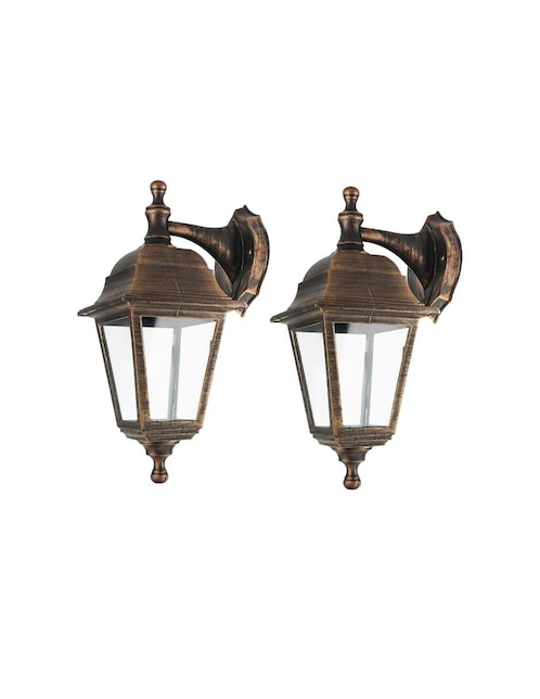 Set de 2 faroles clásicos Sanelec cobre