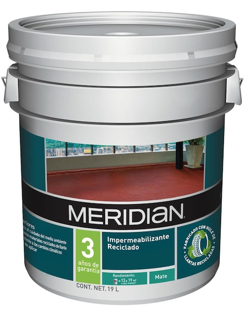 Impermeabilizante reciclado de llanta Meridian color rojo 19 L