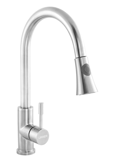 Monomando para cocina con nariz retráctil inox Urrea 9432INOX