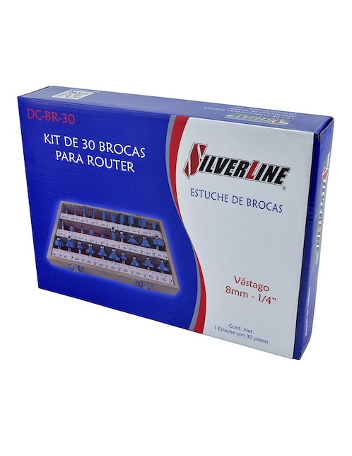 Juego de 30 brocas para router Silverline