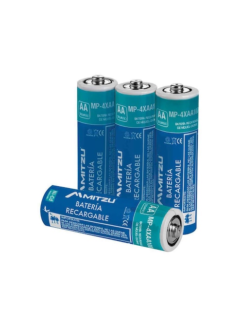 Kit de 4 baterías recargables AA de Ni-cd Mitzu