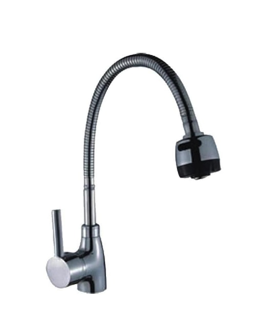 Mezcladora monomando cromada para fregadero con aireador y cuello flexible Meer MZM815F