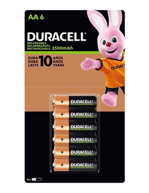 Cargador de pilas Duracell con 4 pilas AA compatible con pilas AA y AAA