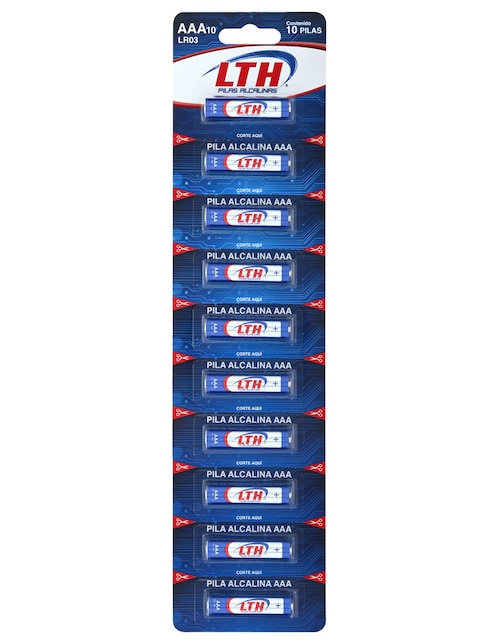 Set de 10 pilas AAA alcalinas LTH 1.5 V