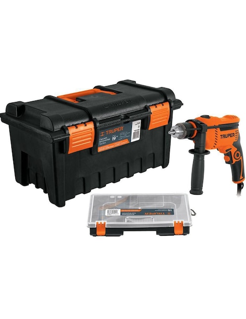 Combo rotomartillo Truper 650 W + Caja de herramientas + Organizados de compartimentos