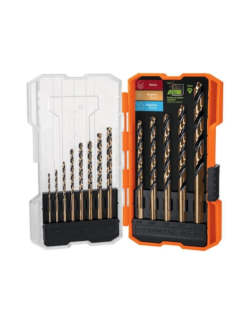 Juego de brocas para metal Truper con 13 piezas