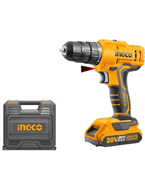 INGCO Set taladro atornillador inalámbrico Ingco UCDLI20012 de 110 - 120 V