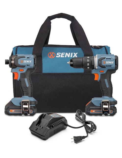 Set taladro atornillador inalámbrico Senix S2K2B2-02 de 100 - 240 V