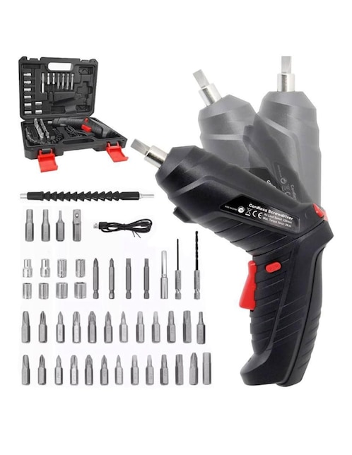 Taladro y kit de puntas inalpambrico Iq Tech de 100-120 V