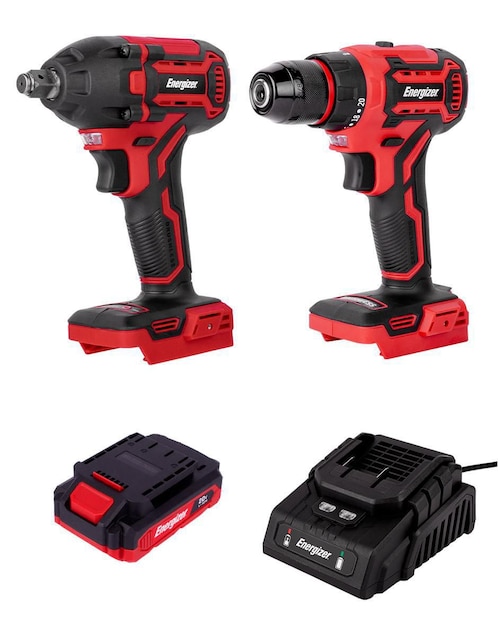 Kit Taladro y llave de impacto Energizer EZLCOM1500CB2 de 20 V