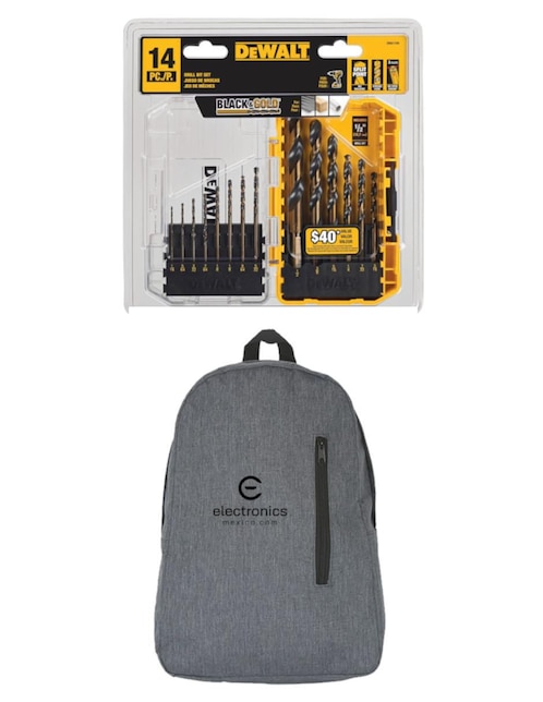 Juego de brocas multimateriales Dewalt con 14 piezas