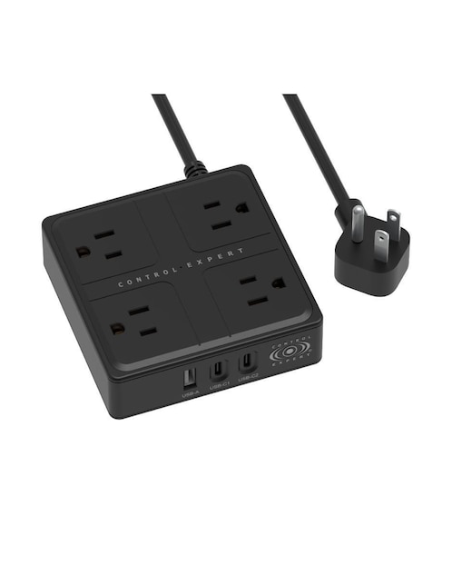 Multicontacto Control Expert CE-MW73 de 4 contactos y 2 puertos USB