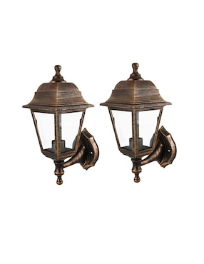 Set de 2 faroles clásicos Sanelec cobre