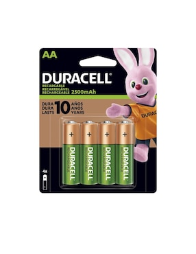 Set De 4 Pilas Duracell Recargable