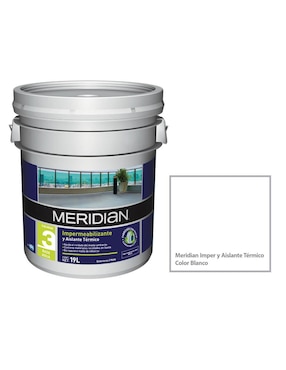 Impermeabilizante reciclado de llanta Meridian color blanco 19 L