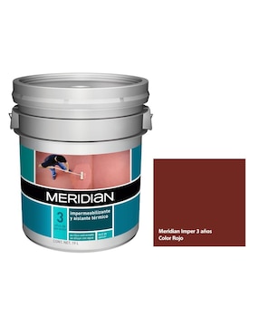Impermeabilizante y aislante térmico Meridian color rojo 19 L