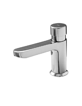 Llave temporizadora en acabado cromo para lavamanos Urrea 9248