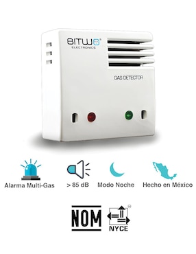 Detector de gas LP natural humo y monóxido de carbono Bitwo Electronics