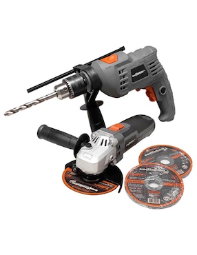 Set Rotomartillo 650W + Esmeriladora 700W Gladiator TP413/6-AA415/2K