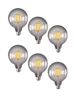 Set De 6 Focos LED Aksi Vintage Smoke Decorativo