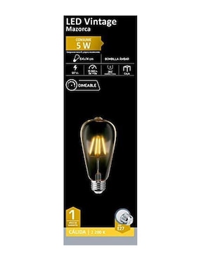 Set de 6 focos LED Aksi vintage mazorca ST19 consume 5W