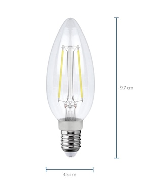 Foco led AKSI filamento Vela luz cálida 2700K 25W 2W