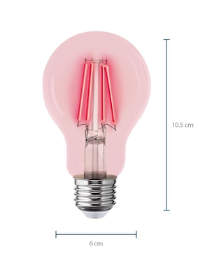 Foco led solar AKSI Filamento A19 6W luz roja