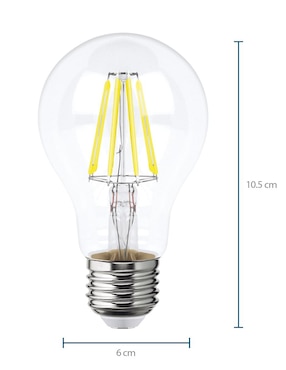 Foco led AKSI Filamentos A19 6W 40W L BLANCA 6500K