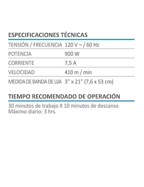 Lijadora de banda AKSI 900W línea Profesional