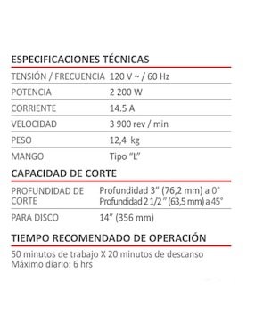 Cortadora de metales AKSI 197302 2200W