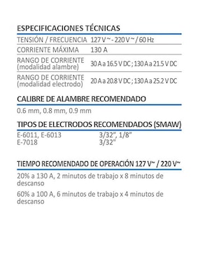 Soldadora para microalambre y electrodo AKSI 130 Amps 127V