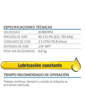 Esmeril recto neumático AKSI 3 pulgadas Línea semiprofesional