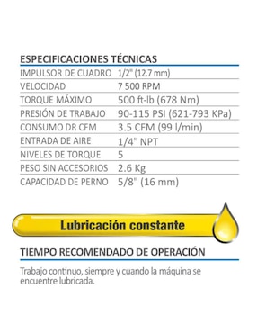 Pistola neumática de impacto AKSI 1/2 pulgada Línea profesional