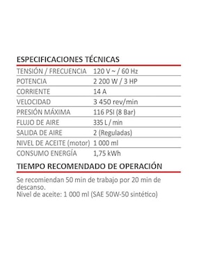 Compresor AKSI vertical de banda 200 L 4HP 2985W 120V