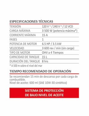 Generador gasolina AKSI 3500W Línea industrial