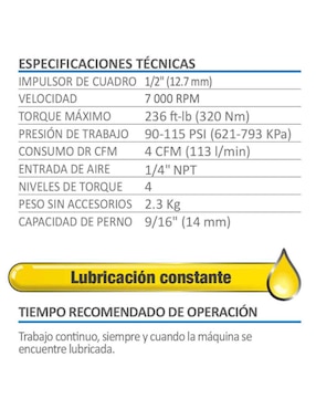Pistola neumática de impacto AKSI 1/2 pulgada Línea semiprofesional