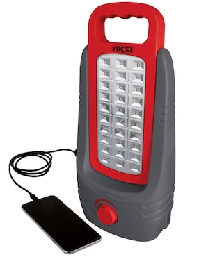 Lámpara para apagones con cargador USB de celulares AKSI