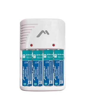 Cargador de Baterías Mitzu compatible con doble A, triple A, 9V y Ni-cd