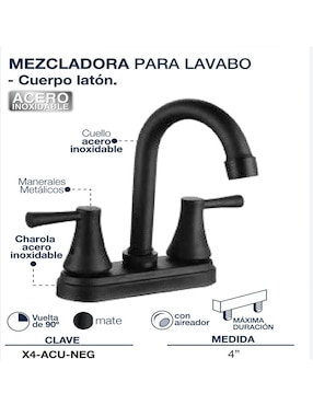 Mezcladora para lavabo Alfa