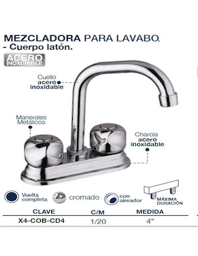 Mezcladora para lavabo Alfa