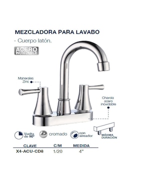 Mezcladora para lavabo Alfa