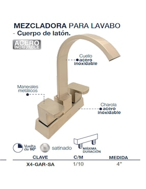 Mezcladora para lavabo Alfa