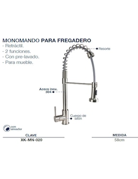 Monomando para cocina Rubinett