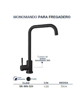 Monomando para cocina Rubinett