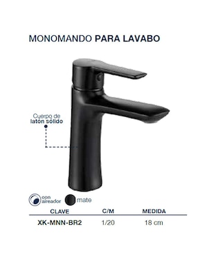 Monomando para lavabo Rubinett