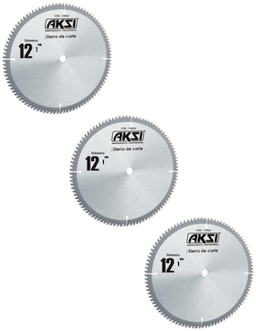 Pack de 3 sierras circulares de 100 dientes de 12 pulgadas con un centro de 1 pulgada AKSI