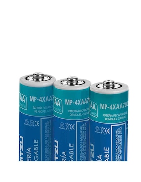Kit de 4 baterías recargables AA de Ni-cd Mitzu