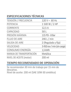 Compresos AKSI 50 L 2 HP Línea Profesional