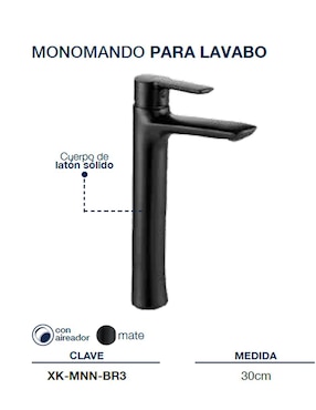 Monomando para lavabo Rubinett